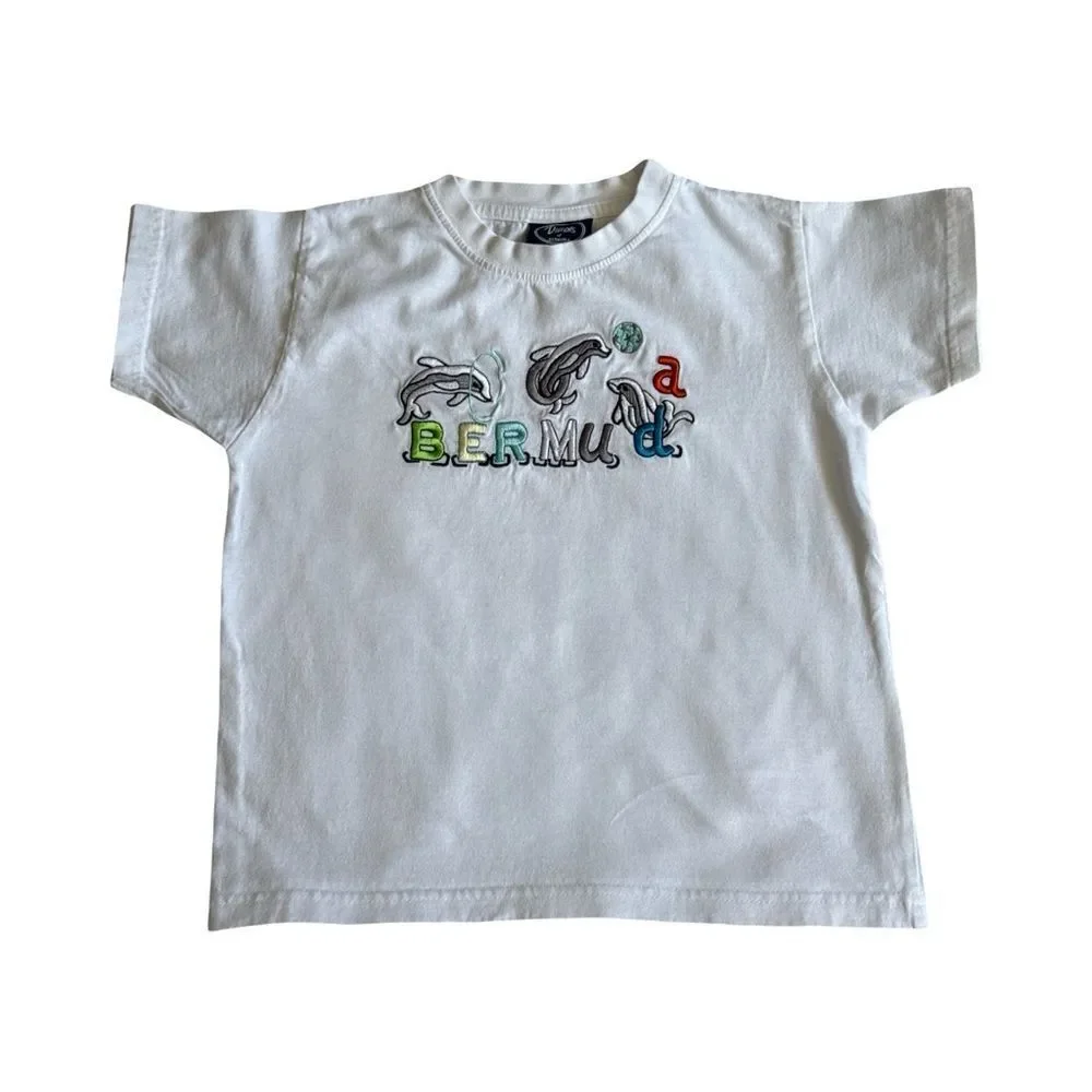 Bermuda Dolphin Embroidered Kids T-Shirt